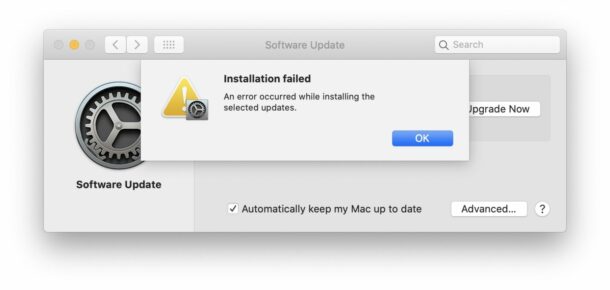 Error de instalación de MacOS no pudo instalar las actualizaciones seleccionadas