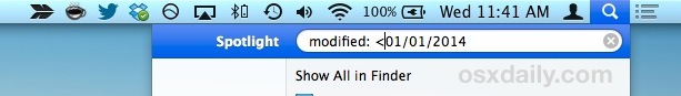 Encuentre archivos modificados antes y después de una fecha determinada en Spotlight para Mac