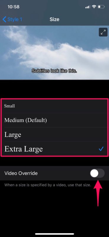 Cómo cambiar el tamaño de fuente de los subtítulos en iPhone