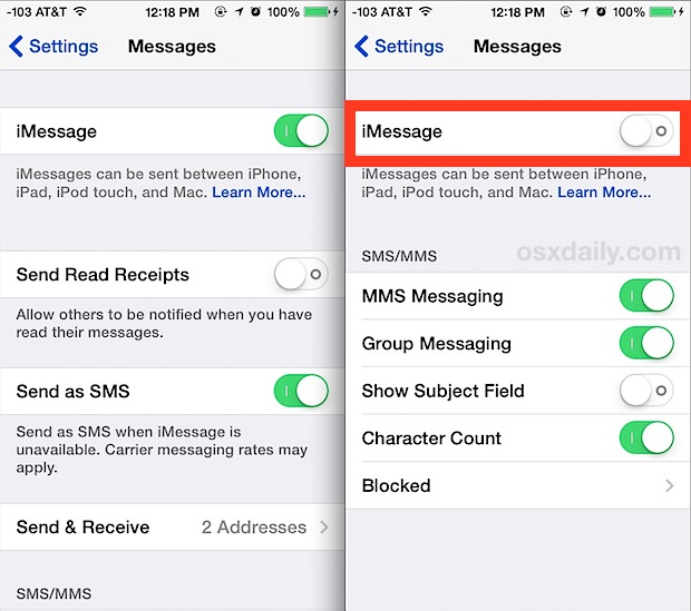Cómo deshabilitar iMessage en iPhone 