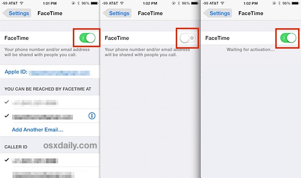 Reactivar Facetime en iOS