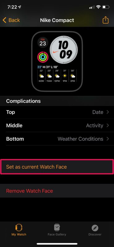 Cómo configurar Watch Watch para Apple Watch en iPhone