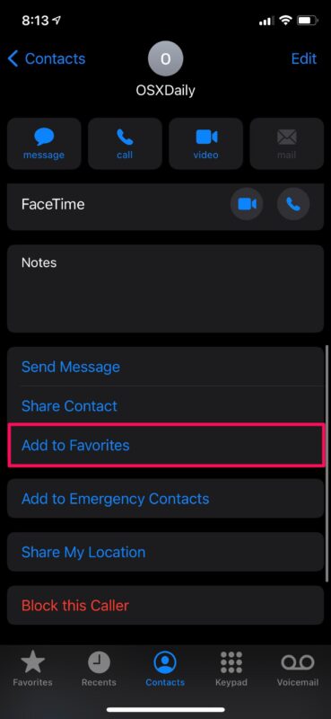 Cómo agregar contactos a Favoritos en iPhone