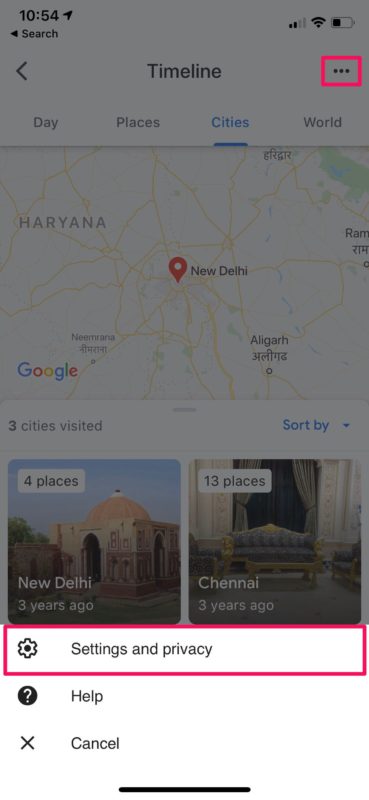Cómo eliminar el historial de ubicaciones de Google en iPhone