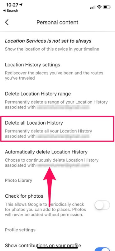 Cómo eliminar el historial de ubicaciones de Google en iPhone