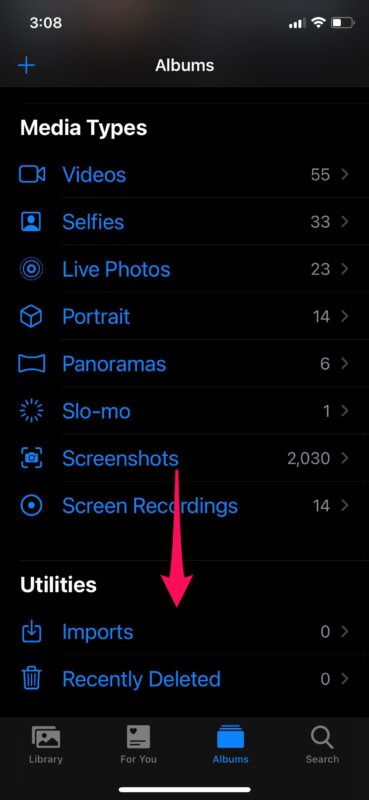 Cómo ocultar el álbum de fotos oculto en iPhone y iPad