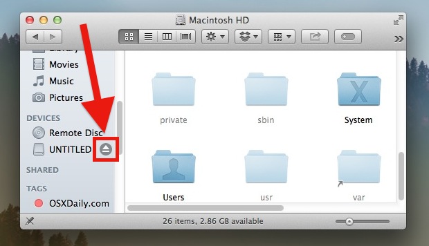 Elimine la propiedad del disco en Mac OS X para quitar la unidad de forma segura y evitar problemas