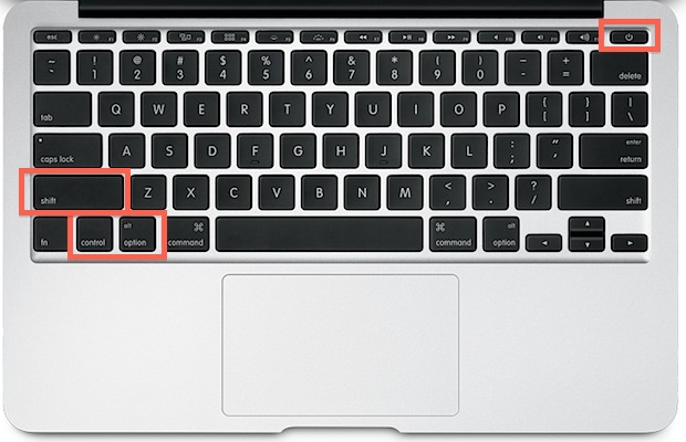 Secuencias de teclas para restablecer el controlador SMC en un MacBook Air y MacBook Pro Retina