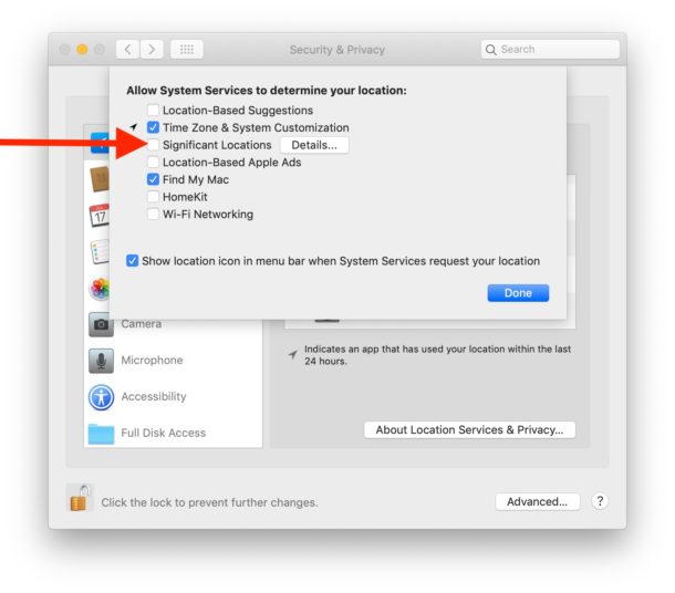 Cómo desactivar ubicaciones importantes en tu Mac