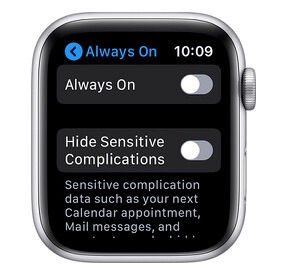 Cómo apagar la pantalla Always On Apple Watch
