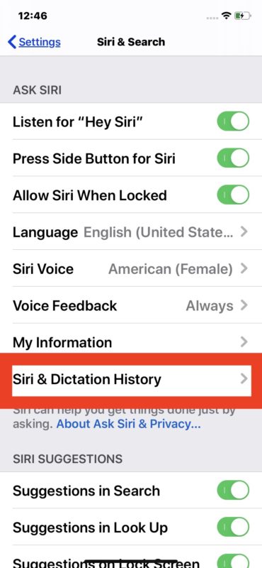 Cómo eliminar el historial de audio de Siri y Dictado
