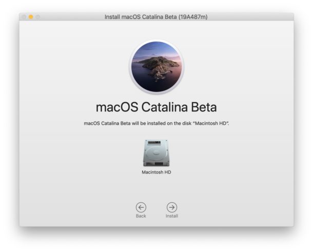 Elija el disco para instalar MacOS Catalina