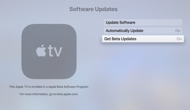Cómo habilitar las actualizaciones de software beta de Apple TV
