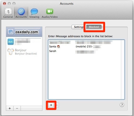 Cómo bloquear remitentes de iMessage en Mac OS X.