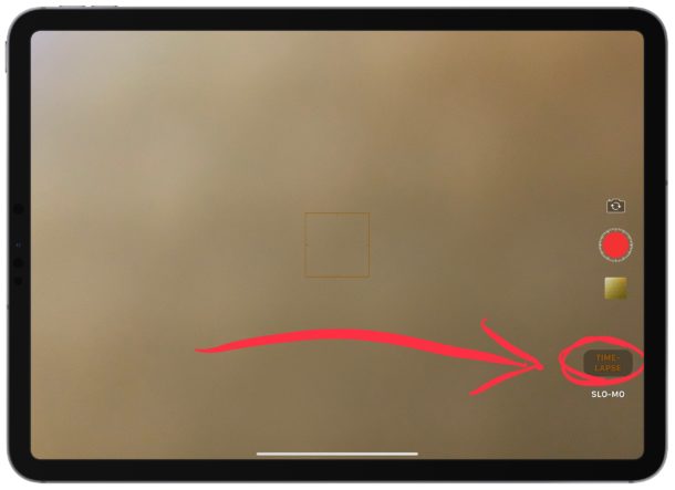 Seleccione Video secuencial en los controles de la cámara del iPad