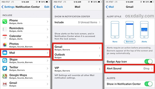 Desactive el nuevo sonido de alerta de correo electrónico en iOS