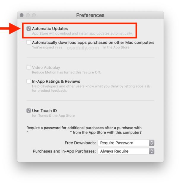 Cómo habilitar las actualizaciones automáticas para las aplicaciones de Mac App Store