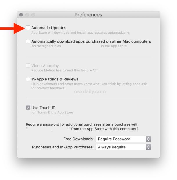 Cómo deshabilitar las actualizaciones automáticas para las aplicaciones de Mac App Store