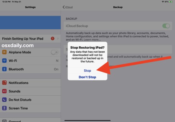 Cómo detener la copia de seguridad de iCloud desde iOS