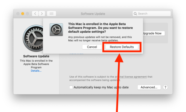 Cómo eliminar el perfil beta de macOS