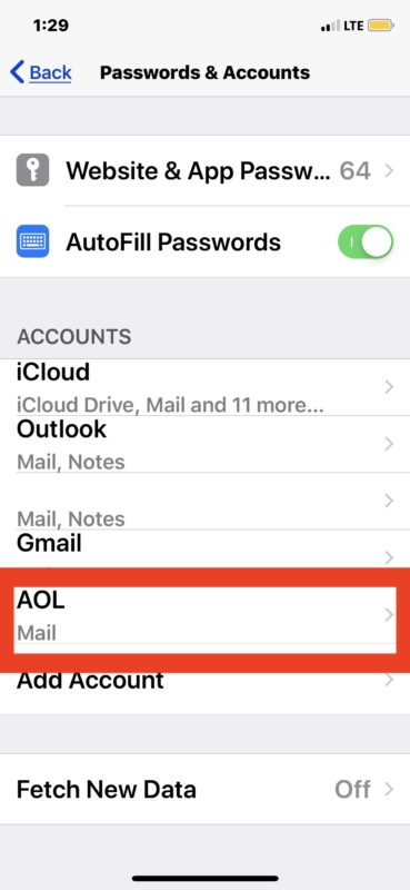 Cómo actualizar la contraseña de correo electrónico en iPhone o iPad