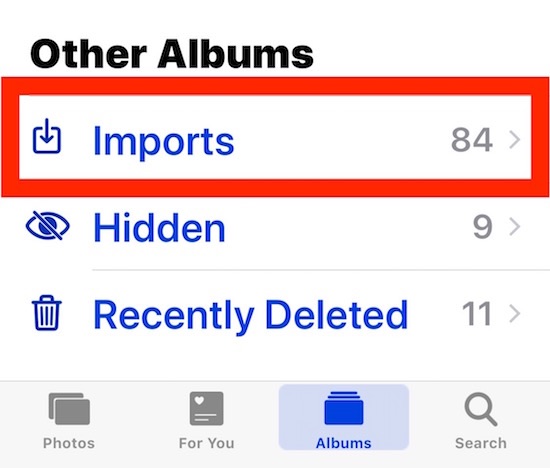 Aplicación Photo Album Import para iOS y iPadOS