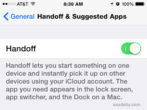 Habilitar Handoff en iOS