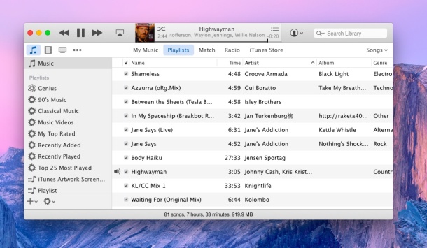 Ver barra lateral en iTunes 12