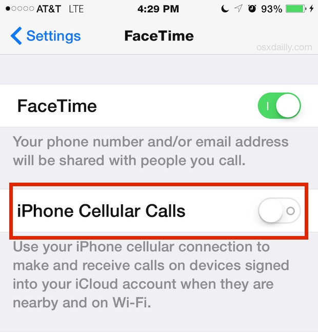 Configurar llamadas móviles de iPhone