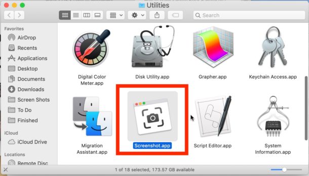Aplicación de captura de pantalla en Mac