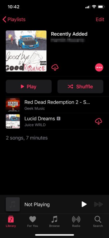 Cómo ver canciones agregadas recientemente en Apple Music