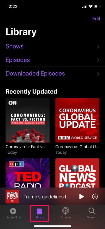 Cómo administrar las suscripciones a podcasts en iPhone y iPad