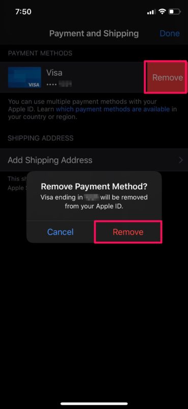 Cómo eliminar el método de pago de ID de Apple en iPhone y iPad