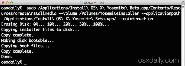 ¿El instalador USB OS X Yosemite