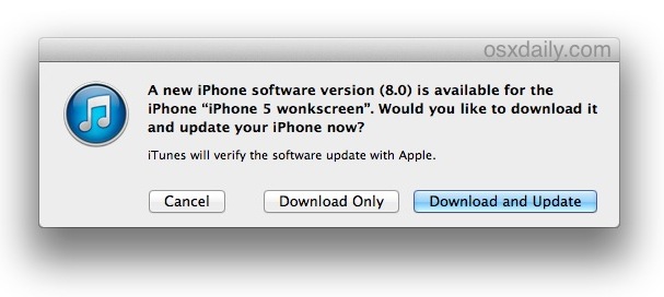 Actualice a iOS 8 con iTunes