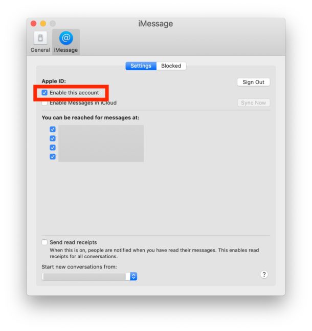 iMessage no funciona para Mac