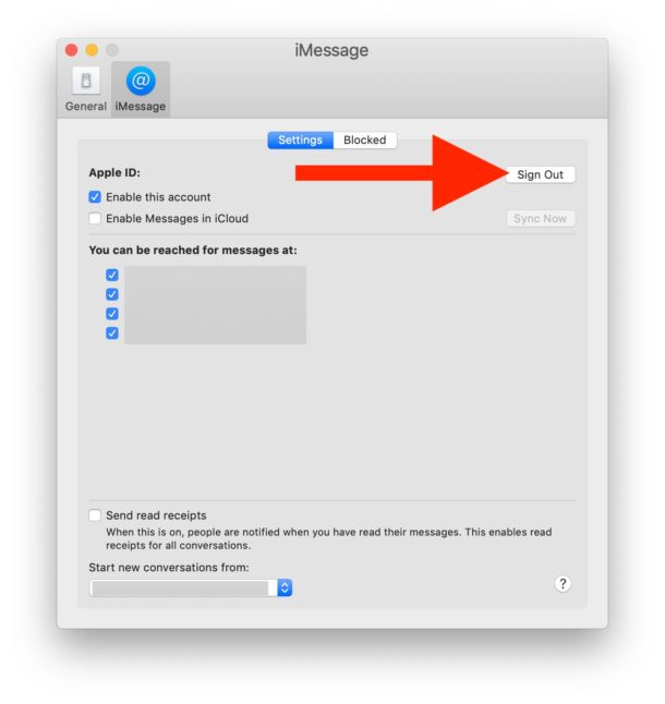 Desconecta y vuelve a iMessage en tu Mac