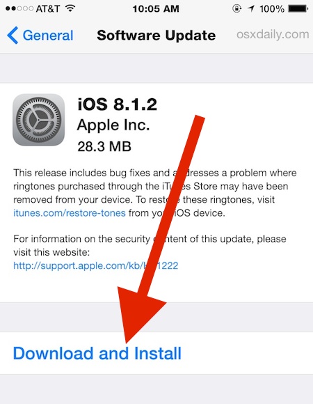 Descargue e instale actualizaciones de iOS