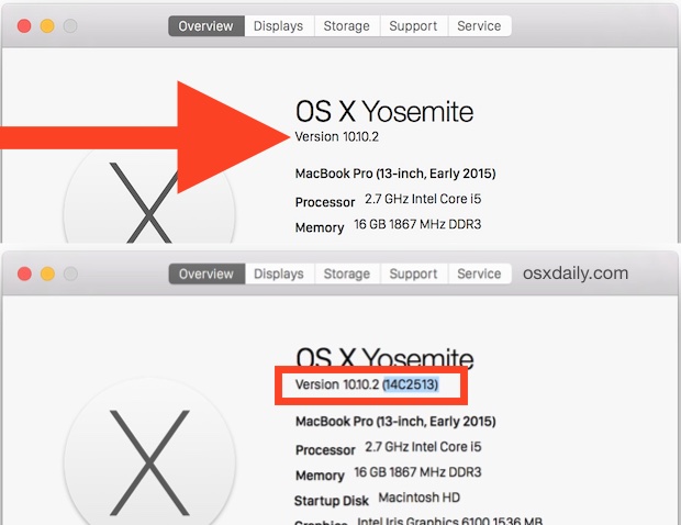 Ver el número de compilación de Mac OS X en la descripción general Acerca de esta Mac