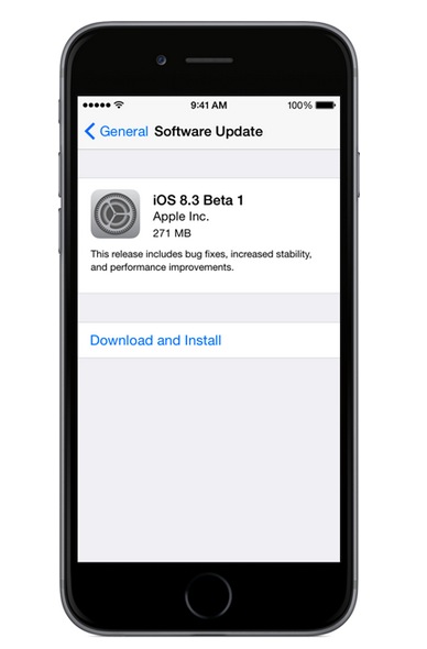Instalación de iOS 8.3 beta