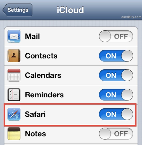 Sincronizar marcadores de Safari con iCloud en iOS