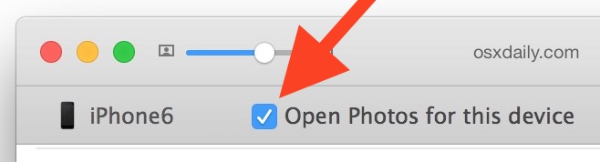 Abrir fotos automáticamente cuando el iPhone se conecta a Mac