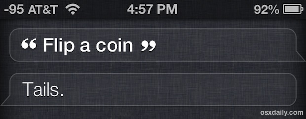 Devuelve una moneda con Siri por decisiones difíciles