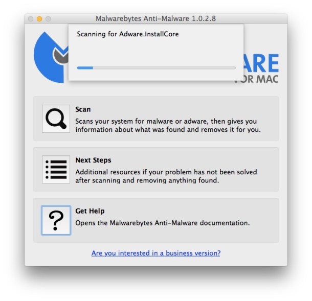 Escáner de malware y adware en Mac OS X de MalwareBytes