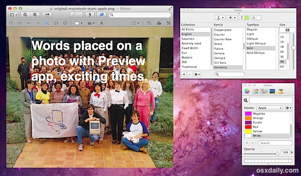 Agregue texto a las imágenes en la aplicación Vista previa en Mac OS X.