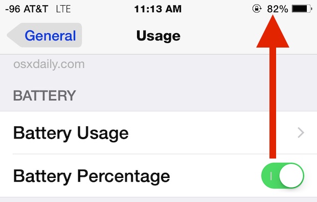 Muestra el porcentaje de batería restante en iOS