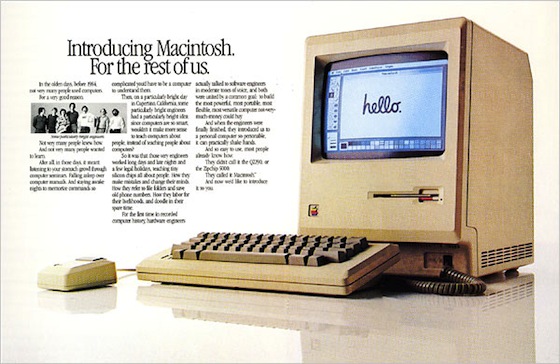 Anuncio impreso original de Macintosh