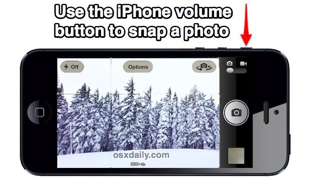 Toma una foto con el botón de volumen del iPhone 