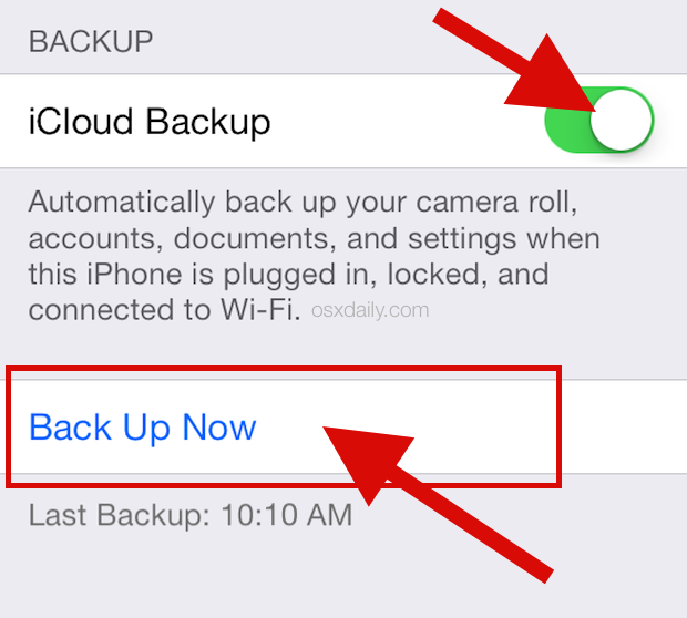 Hacer una copia de seguridad en iCloud en iOS