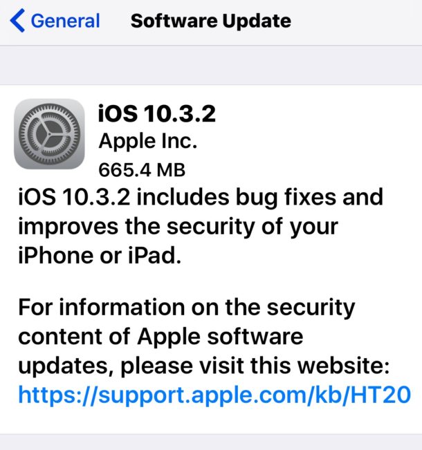 Actualización de IOS 10.3.2